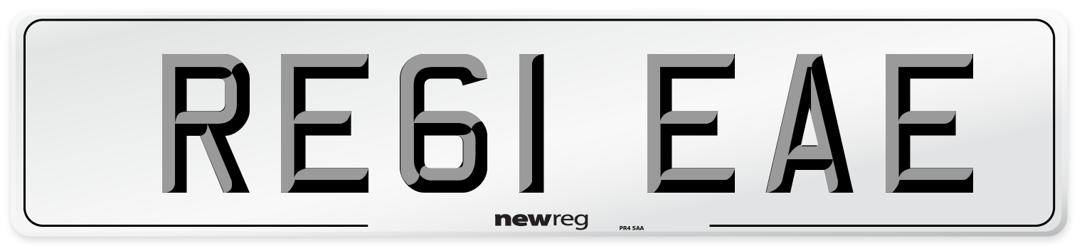 RE61 EAE Number Plate from New Reg